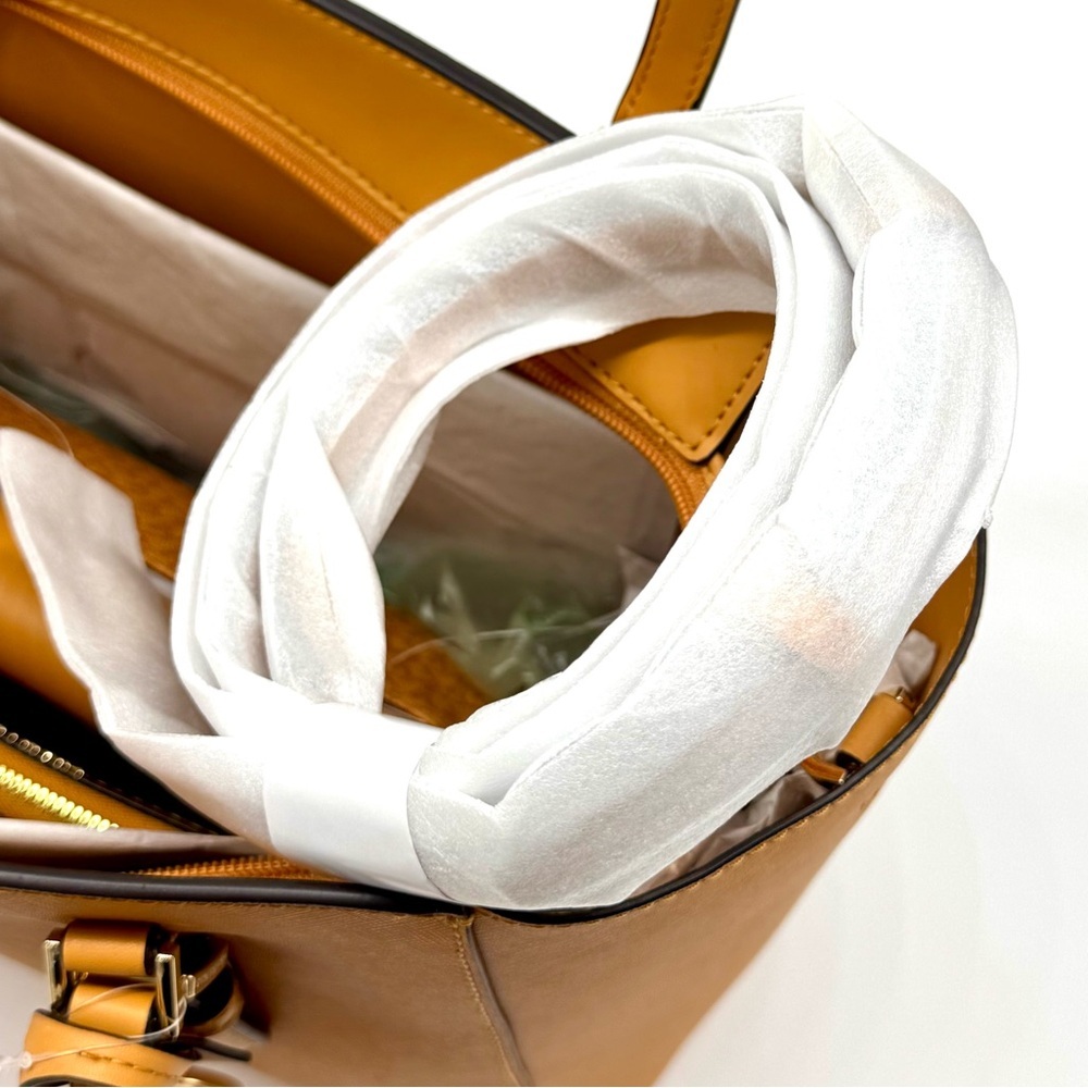 Michael Kors Charlotte LG Tote Bag 3 IN 1 Leather Shoulder Bag Cider - Picture 10 of 13